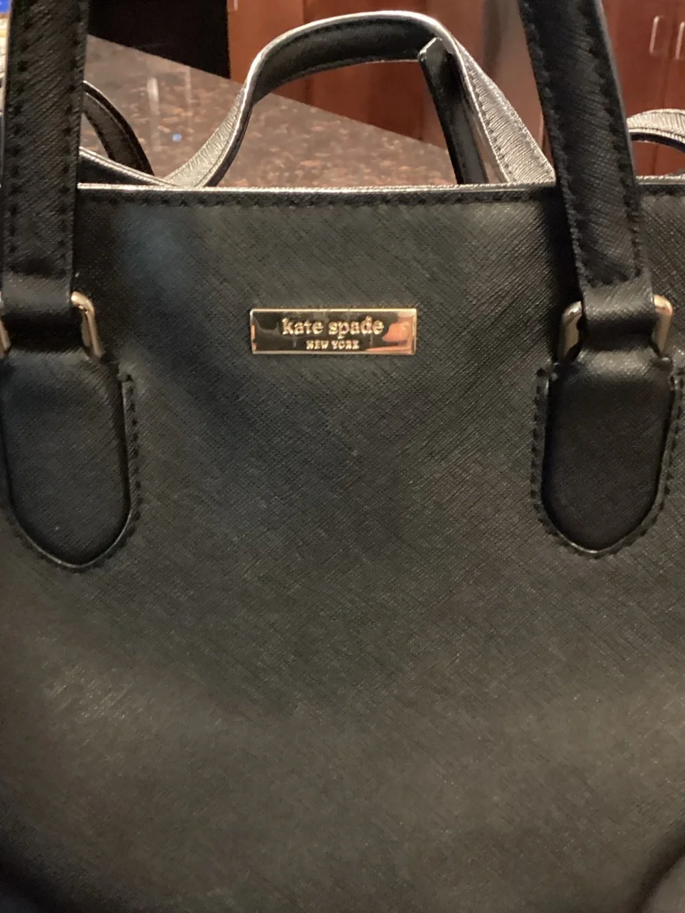 kate spade Black Saffiano Leather Top-Handle Tote